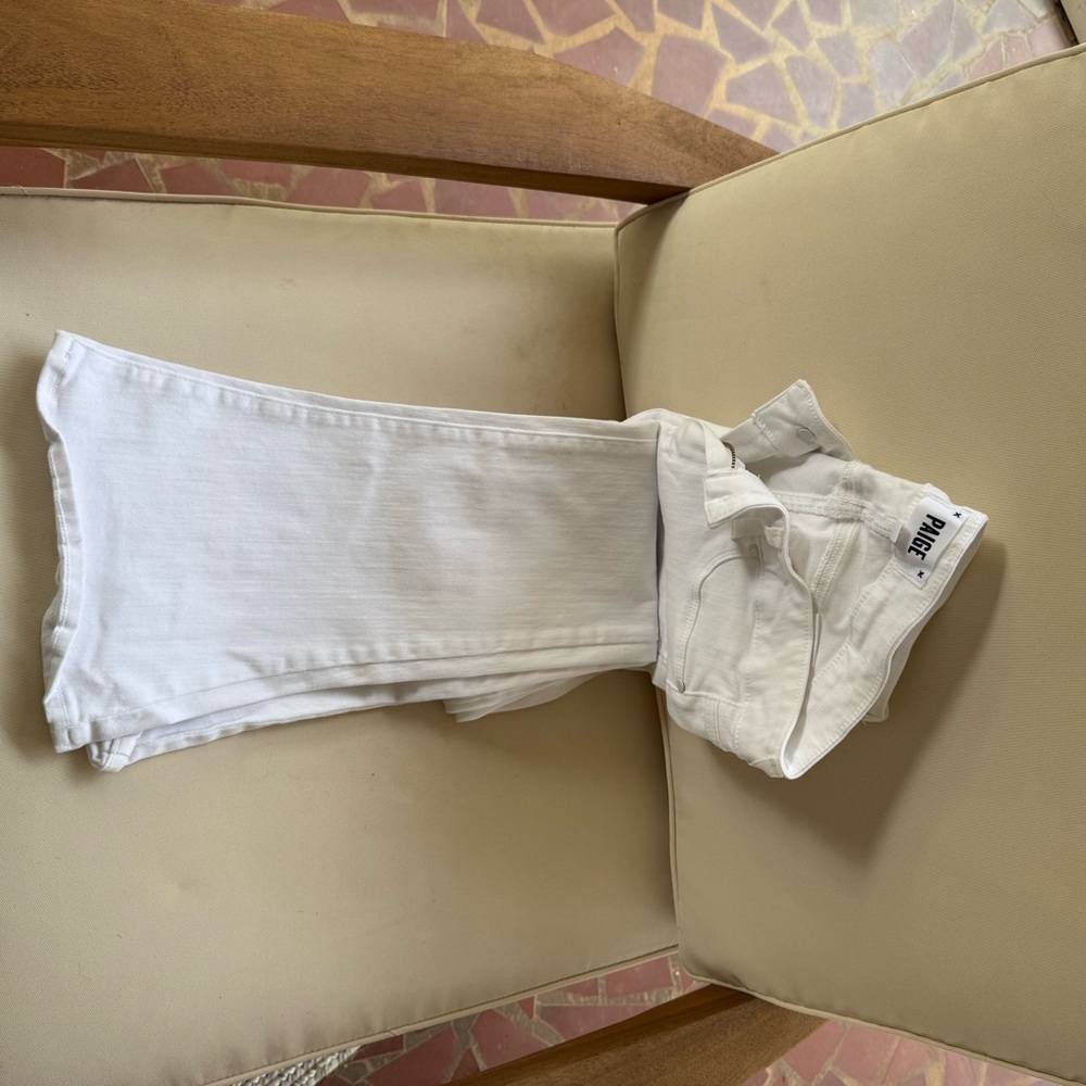 PAIGE White Flare Denim Pants